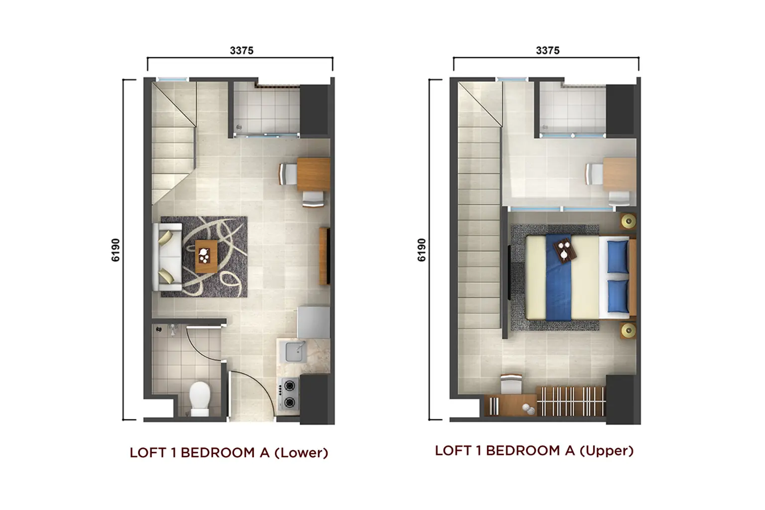 Denah Unit Studio Loft