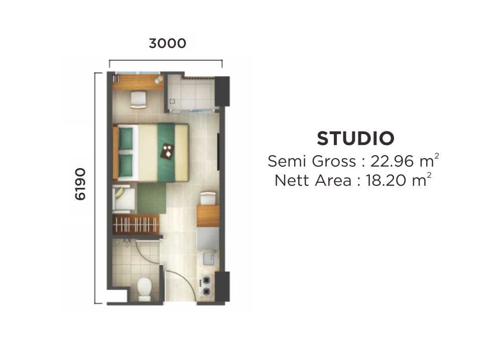 Denah Unit Studio