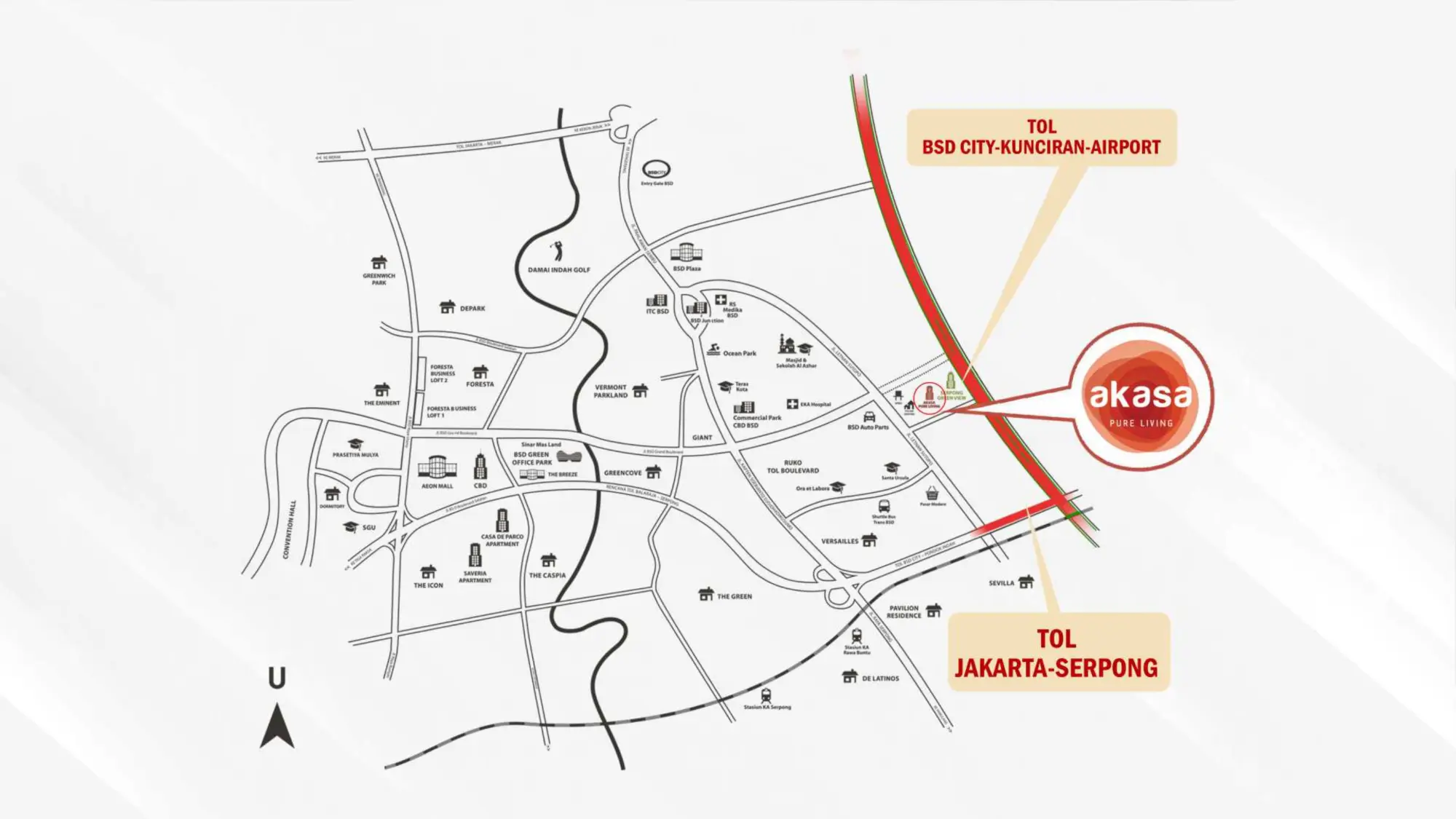Peta Lokasi Apartemen Akasa Pure Living